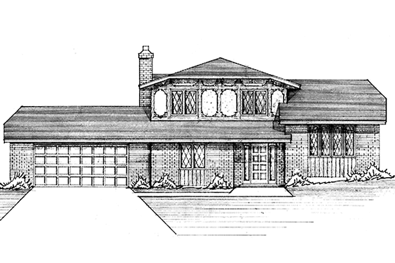 House Blueprint - Exterior - Front Elevation 3 for Tudor House Plan #51-692 - 3 bed, 2.5 bath