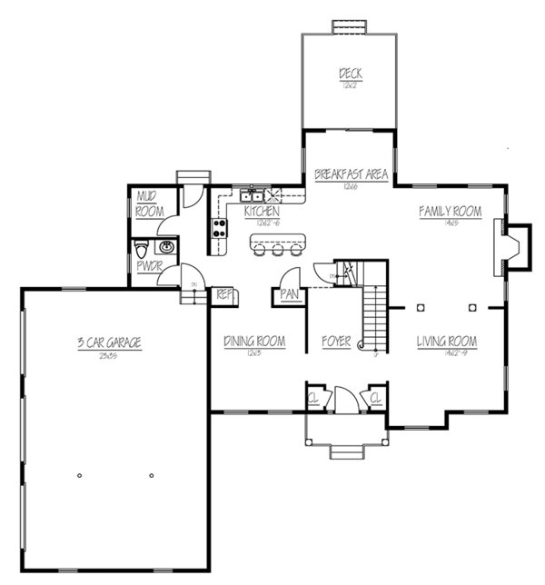 House Design - Traditional Floor Plan - Main Floor Plan #1061-3
