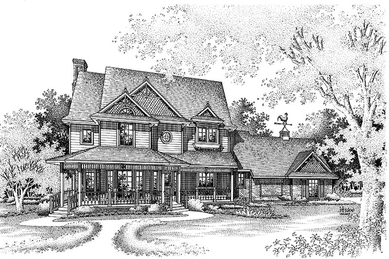 Dream House Plan - Victorian Exterior - Front Elevation Plan #310-1109
