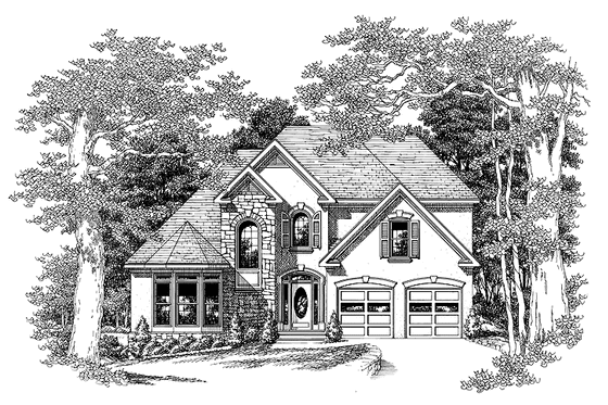 Exterior - Front Elevation 3 for Country House Plan #927-93 - 3 bed, 2.5 bath