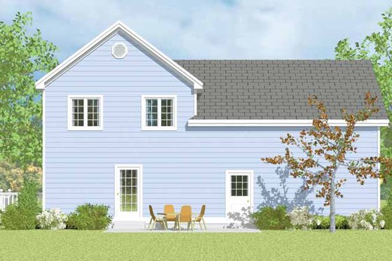 Exterior - Rear Elevation for Country House Plan #72-1114 - 3 bed, 2.5 bath
