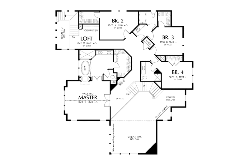 Dream House Plan - Floor Plan - Upper Floor for Craftsman House Plan #48-852 - 4 bed, 3.5 bath