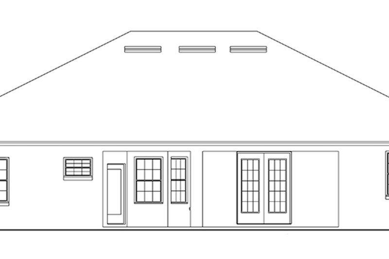 Architectural House Design - Exterior - Rear Elevation for European House Plan #1058-133 - 4 bed, 2 bath