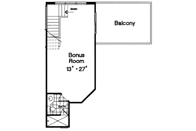 Home Plan - Floor Plan - Upper Floor for Mediterranean House Plan #417-649 - 3 bed, 2 bath