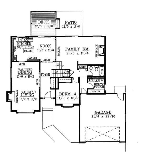 Home Plan - Traditional Floor Plan - Main Floor Plan #1037-24