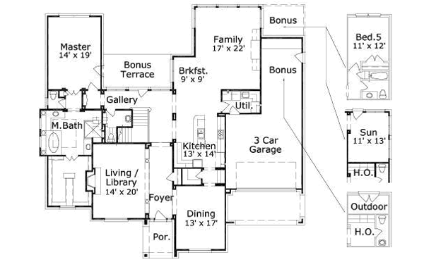 European Floor Plan - Main Floor Plan #411-202