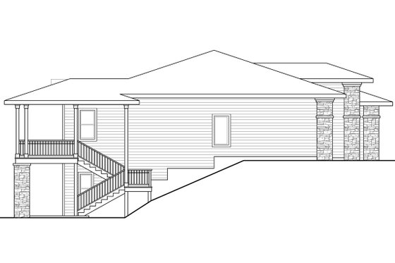 Exterior - Other Elevation 1 for Prairie House Plan #124-924 - 3 bed, 2.5 bath