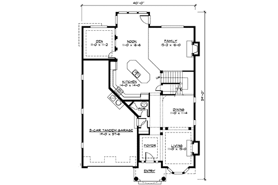 Floor Plan - Main Floor for Traditional House Plan #132-149 - 4 bed, 2.5 bath