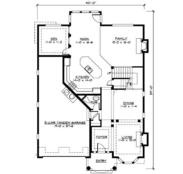 Traditional Floor Plan - Main Floor Plan #132-149