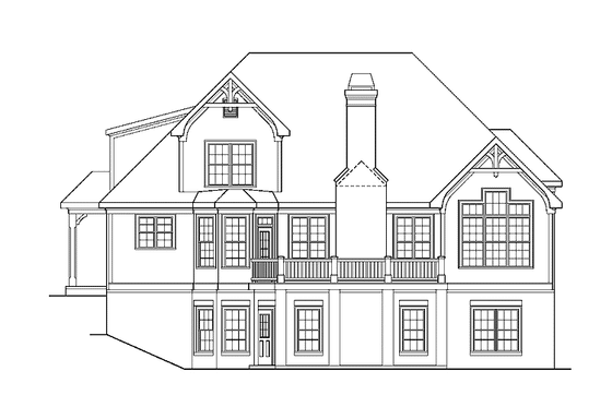 Exterior - Rear Elevation for European House Plan #927-356 - 3 bed, 2.5 bath