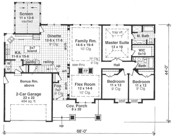 Home Plan - Craftsman Floor Plan - Main Floor Plan #51-512