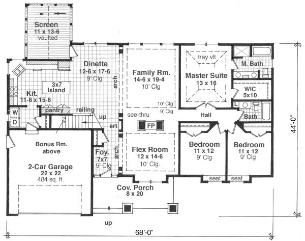 House Plan Design - Craftsman Floor Plan - Main Floor Plan #51-512