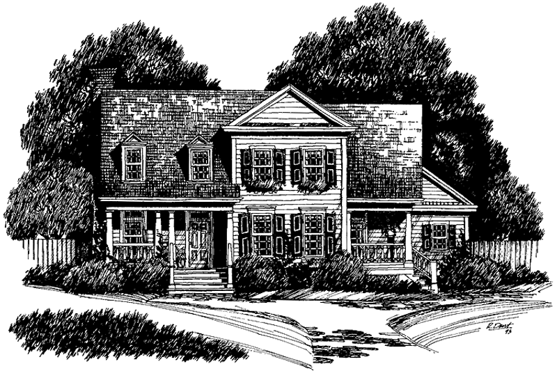 Home Plan - Colonial Exterior - Front Elevation Plan #429-171