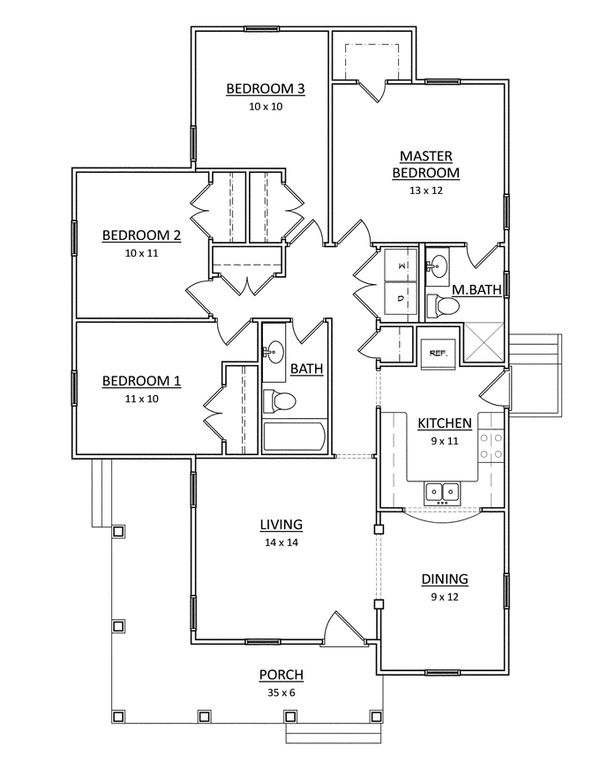 House Plan Design - Craftsman Floor Plan - Main Floor Plan #936-26
