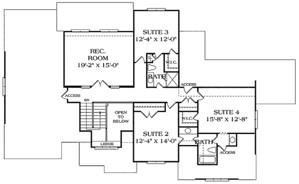 Home Plan - Craftsman Floor Plan - Upper Floor Plan #453-414
