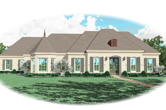 Exterior - Front Elevation for European House Plan #81-1298 - 3 bed, 3.5 bath