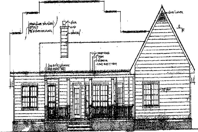 Home Plan - Exterior - Rear Elevation for Country House Plan #14-257 - 3 bed, 2 bath