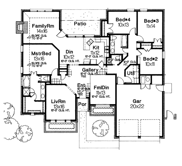 House Design - Mediterranean Floor Plan - Main Floor Plan #310-1011