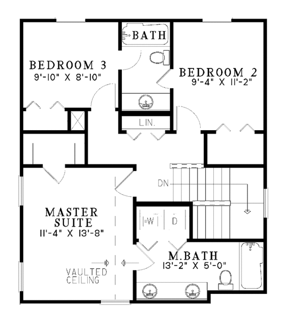 Architectural House Design - Country Floor Plan - Upper Floor Plan #17-3062