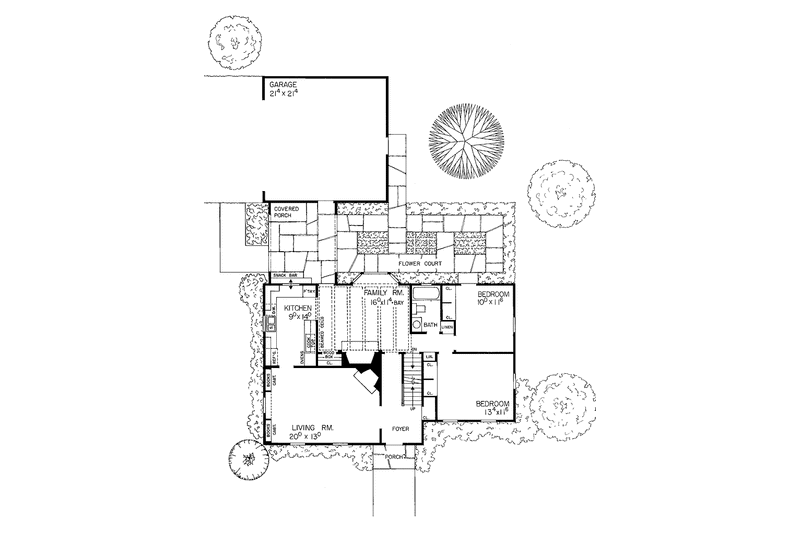 Home Plan - Floor Plan - Main Floor for Colonial House Plan #72-585 - 4 bed, 2 bath