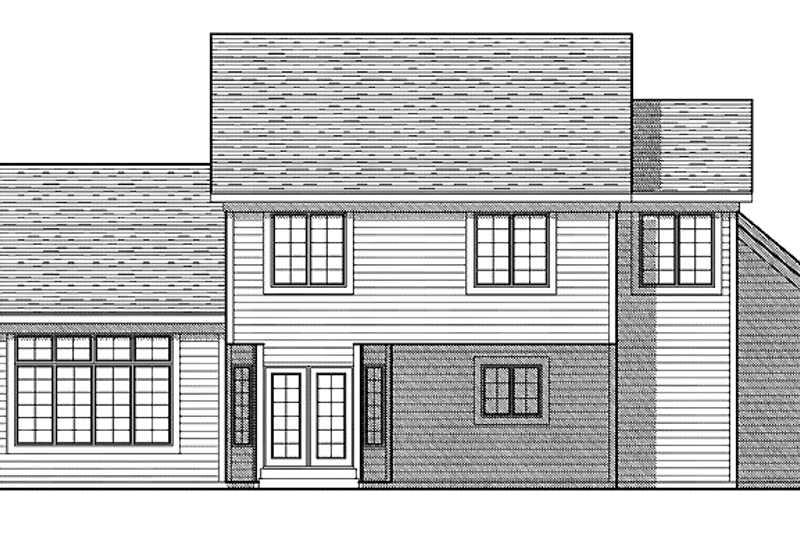 Architectural House Design - Exterior - Rear Elevation for European House Plan #70-1400 - 4 bed, 2.5 bath