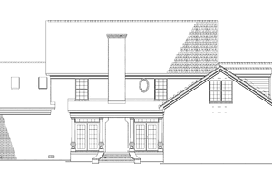 Exterior - Rear Elevation for Classical House Plan #17-2618 - 5 bed, 3.5 bath