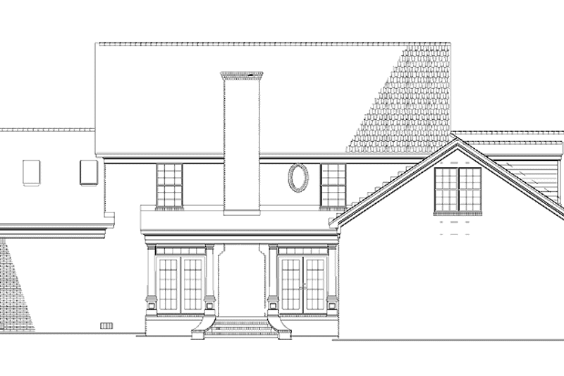 Home Plan - Exterior - Rear Elevation for Classical House Plan #17-2618 - 5 bed, 3.5 bath
