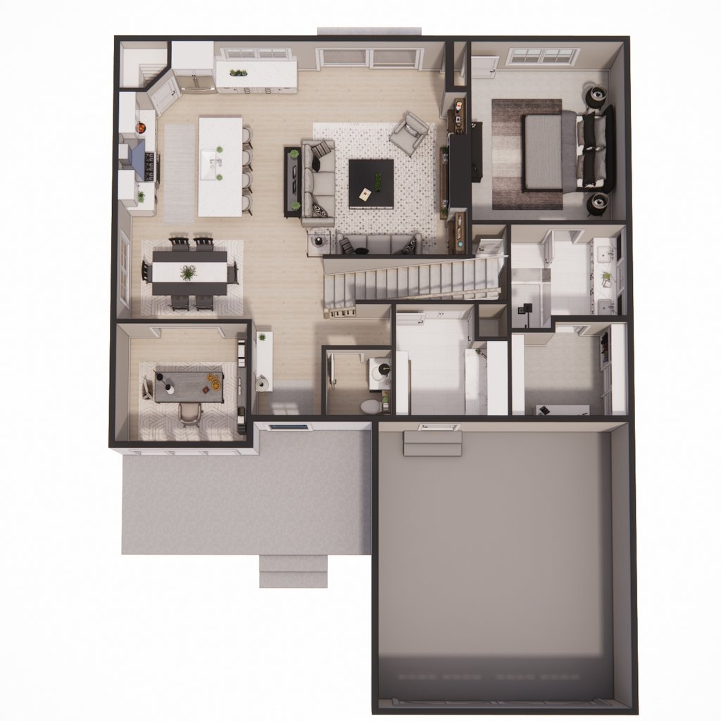 Floor Plan - Main Floor 1 for Farmhouse House Plan #51-1527 - 3 bed, 2.5 bath