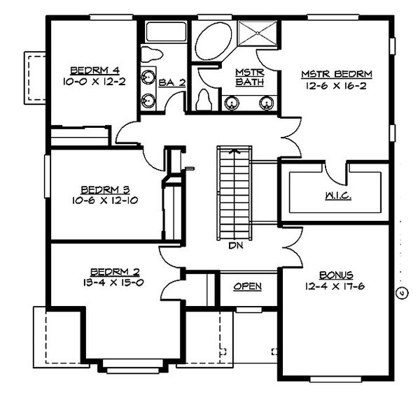 Home Plan - Craftsman Floor Plan - Upper Floor Plan #132-210