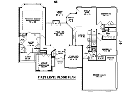 Floor Plan - Main Floor for Traditional House Plan #81-1247 - 3 bed, 2 bath