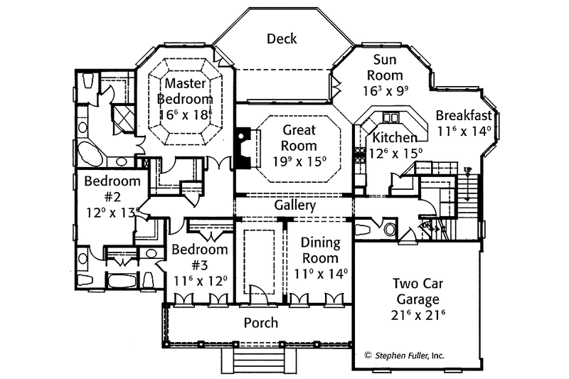 Dream House Plan - Floor Plan - Main Floor for Country House Plan #429-433 - 3 bed, 2.5 bath