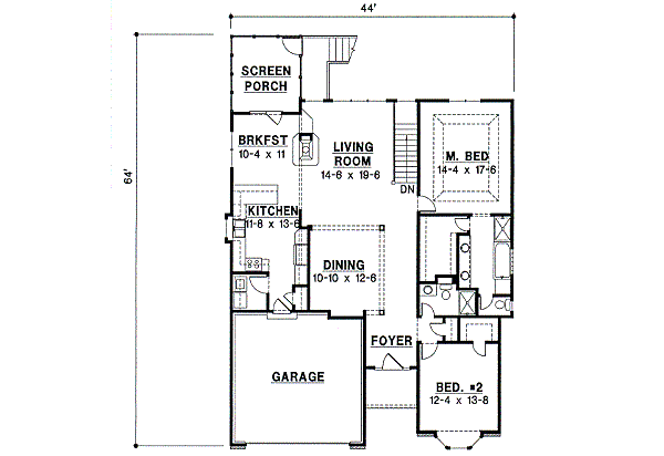 European Floor Plan - Main Floor Plan #67-346