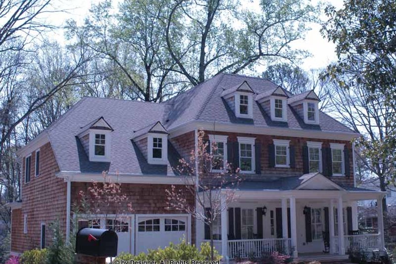 House Blueprint - Exterior - Front Elevation 3 for Colonial House Plan #54-357 - 5 bed, 4 bath
