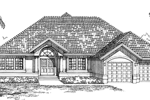 Home Plan - Exterior - Front Elevation for Ranch House Plan #47-1003 - 3 bed, 2.5 bath