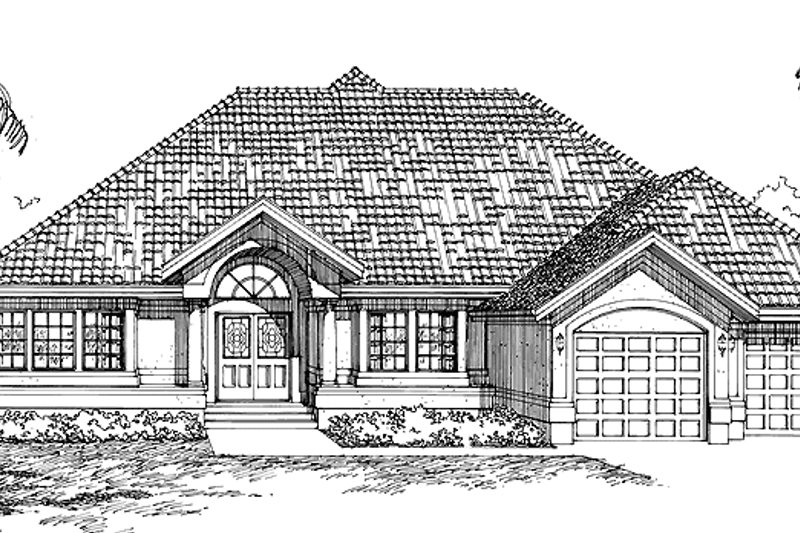 House Blueprint - Ranch Exterior - Front Elevation Plan #47-1003