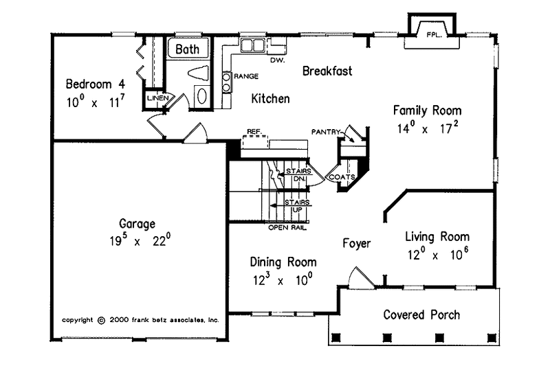 Architectural House Design - Floor Plan - Main Floor for Country House Plan #927-754 - 4 bed, 3 bath