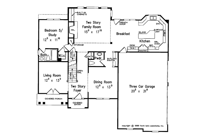 Home Plan - Floor Plan - Main Floor for Colonial House Plan #927-222 - 5 bed, 4.5 bath