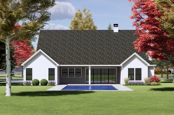 Exterior - Rear Elevation for Craftsman House Plan #1096-73 - 4 bed, 3 bath
