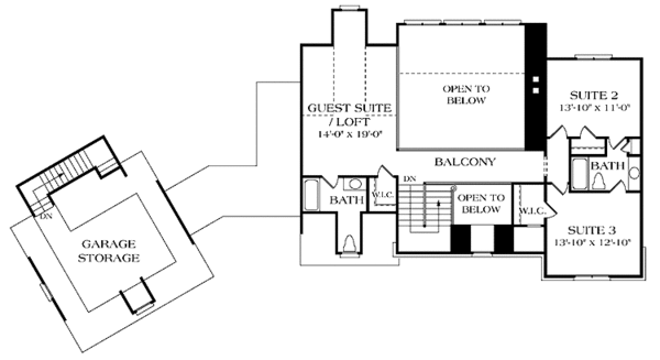 Architectural House Design - Country Floor Plan - Upper Floor Plan #453-227