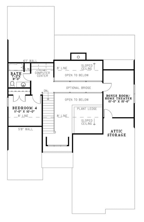House Plan Design - Craftsman Floor Plan - Upper Floor Plan #17-2676