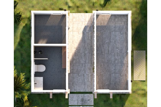 Floor Plan - Main Floor for Craftsman House Plan #1094-16, 1 bath