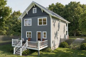 Exterior - Rear Elevation 1 for Craftsman House Plan #79-267 - 3 bed, 2.5 bath