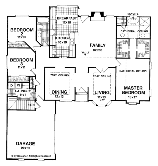 Dream House Plan - Ranch Floor Plan - Main Floor Plan #56-654