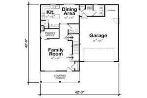 Floor Plan - Main Floor for Farmhouse House Plan #20-2410 - 3 bed, 2.5 bath