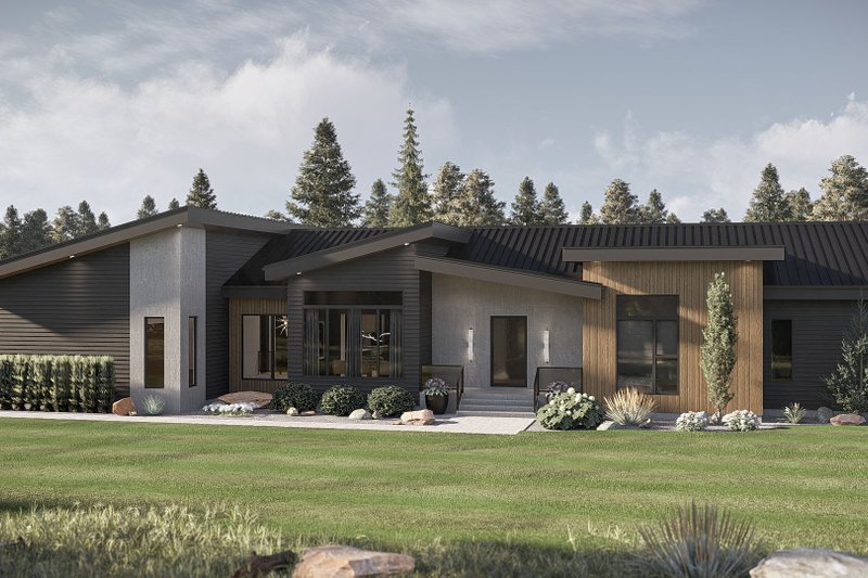 House Blueprint - Exterior - Front Elevation 3 for Modern House Plan #455-771 - 3 bed, 2.5 bath