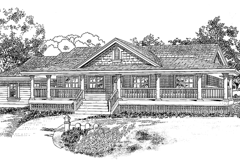 Dream House Plan - Ranch Exterior - Front Elevation Plan #47-890