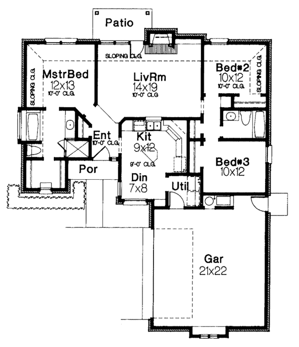 Home Plan - Ranch Floor Plan - Main Floor Plan #310-1214
