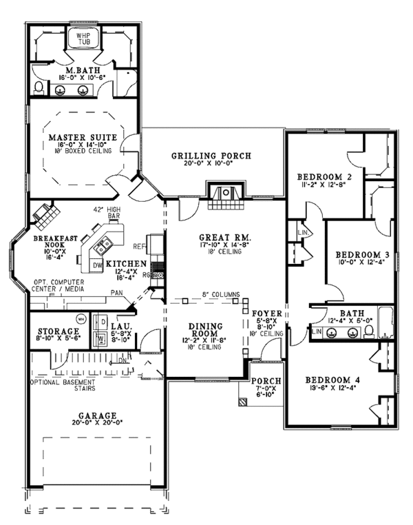 Home Plan - Traditional Floor Plan - Main Floor Plan #17-3272