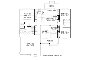 Floor Plan - Main Floor for Craftsman House Plan #929-428 - 3 bed, 2 bath