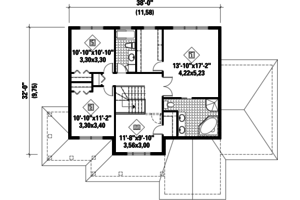 Floor Plan - Upper Floor for Country House Plan #25-4427 - 3 bed, 2 bath